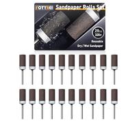 20 Pièces 320 Grains Tambours de Ponçage pour Outil Rotatif Dremel, Manchons de Ponçage avec Tige de 1/8" pour Polissage et ponçage du métal