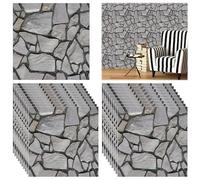 20 Pièces 3D Lambris Pvc Adhésif Mural, 30 X 30 cm Stickers Muraux, Papier Peint Autocollant, Papier Adhesif Mural pour Portes Murales Chambre Cuisine