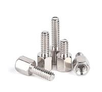 20 pièces 4-40 nickelé simple tête hexagonale VGA connecteur DB tête ordinateur adaptateur goujon DB9 carte mère vis goujon(Thread 10mm)