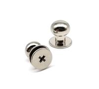 20 pièces 5-10mm en laiton massif cuivre tête sphérique ronde Chicago vis arrière poste mamelon clou Rivet for sac en cuir sac à main ceinture réparation(Silver,Head diameter 6mm)