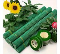 20 pièces/60 pièces/100 pièces Tiges de fleurs artificielles en fil de fer, super durables, faciles à rouler dans différentes formes. Tiges de fleurs convenant pour la réalisation de bouquets de fleur