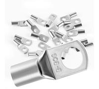 20 Pièces 6mm² Cosses Tubulaires M8 Cosses Annulaires, Cosses à Sertir a Oeil à Anneau, Œillet en Cuivre Étamé Cosse à Sertir pour Câble Électrique