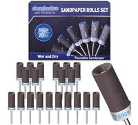 20 Pièces 800 Grains Tambour De Ponçage pour Dremel Outils Rotatifs, Manchons de Ponçage avec Tige de 1/8" pour Polissage et Ponçage