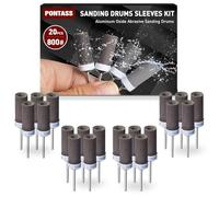 20 Pièces 800 Grains Tambours de Ponçage pour Outil Rotatif Dremel, Mèches de Ponçage, Manchons Abrasifs Avec des Tiges de 3 mm, Manchons de Ponçage pour Le Ponçage Et le Polissage Métallique.