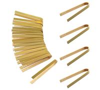 20 Pièces 9cm Pinces en Bambou Ustensiles de Cuisine Pinces à Pain Pinces à Pain pour les Fruits le Thé Pain Grillé la Cuisine