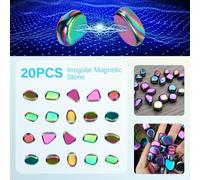 20 Pièces Aimants Hématite, Jeu Echec Magnetique, Irrégulières Pierres d'Échecs Magnétiques, Aimants Réfrigérateur, Portable Jeu d'Échecs Magnétique pour Maison Bureau Voyage Fête Camping (Couleur)