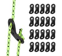 20 Pieces Aluminium Alloy Rope Tensioner,Durable Non-Slip Rope Adjuster Hook For Tent,Tarpaulin,Hiking,Camping (39 X 16 Mm)