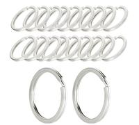 20 Pièces Anneaux Porte Clé 25mm,Métal Alliage Anneau Porte Clef,Anneau Plat,Anneaux Brisés,pour Clé de Maison,Clé de Voiture,DIY Artisanat