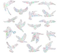 20 Pièces Autocollants Fenêtre Anti-Collision Oiseaux Décalcomanies Fenêtre Oiseau Grande Taille Autocollants Collision d'Alerte Oiseau Adhésifs Statiques Translucides Oiseau Réfléchissant