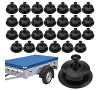 20 Pièces Bâche Boutons Ronds, Crochet Remorque en Plastique Dur, Crochet Ridelle de Bâche Ronds, Bouton de Bâche Remorque, Crochet Remorque Noir Crochet Bache, pour Fixer Les Filet Remorque