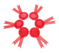 20 Pièces Badge Vierge Soi-même, Ruban Récompense | Épingle à Ruban pour Insigne, Décor D'offices et Fêtes, Petit Format, Satin Rouge
