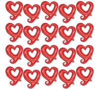 20 Pièces Ballon D'amour Creux Ballon en Forme de Coeur Saint-Valentin Ballons Coeur Romantique Ballons Coeur Crochet Argent L'amour Décor Ballons De Fête Ballons Coeur à Feuille D'aluminium