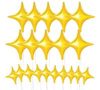 20 Pièces Ballons Étoiles À Quatre Branches Dorés, Ballons Étoiles En Feuille D'Aluminium, Ballons De Décoration Étoiles À Quatre Branches, Anniversaires Et Remises Des Diplômes