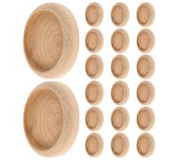 20 Pièces Base de Coussin à Épingles Ronde en Bois Brut | Socle Artisanal Lisse, Grain Beige, Atelier, Boîte à Outils, Miniatures et Figurines