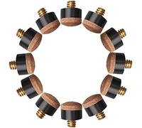20 Pieces Billiard Cue End Caps 10 Mm Wooden Screw On Metal Snooker