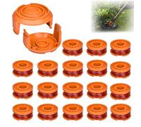 20 Pièces Bobines de Fil pour Coupe Bordures Worx, Bobine Fil Coupe Bordure Compatible avec WA0004.1/WA0010, Fil Ø 1,65 mm, Longueur 3 m (18 Bobines + 2 Couvercles)