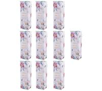 20 Pièces Boîte à Friandises en Papier pour Biscuits et Nougats | Motifs Floraux Imprimés, Lettres Anglaises Merci, Couleur Pourpre, Table de Mariage et Présents