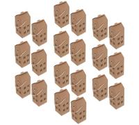 20 Pièces Boîte de Noël Maison en Papier Kraft | Poignée Corde, Structure Rigide, Pliage Rapide, Usage Temporaire, Surface Mate Vierge, pour Shower et Mariage