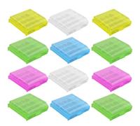 20 Pièces Boîte de Rangement Transparente, Porte-Piles PP | Organisateur Léger avec Poignée, Protège les Batteries, Format Compact pour Valisette de Rangement et Couleur Aléatoire
