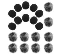 20 Pièces Bonnette Anti-vent, Mousse et Peluche | Réduit le Bruit du Vent, Atténue la Respiration, Pose Facile, pour Podcasteurs et Journalistes