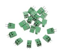 20 Pièces Bornier à Vis 2 Broches pour Circuit Imprimé, Connecteur vert | Plastique, Fixation Modulaire, Connexion Sécurisée, Transmission Fiable du Courant, pour Plc et Panneaux de Commande