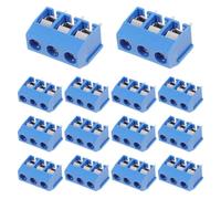 20 Pièces Bornier de Circuit Imprimé 3 Broches Bleu