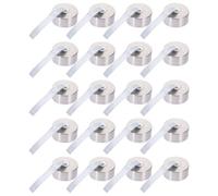 20 Pièces Bouchon Bec Verseur 38mm en Acier Inoxydable Cordon Pratique | Doublure D’étanchéité Intégrée, Filetage Vissable, Finition Argentée, pour Gourdes Réutilisables, École, Cyclisme et Bureau