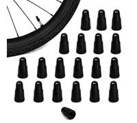 20 Pièces Bouchons de Valve Presta pour Vélo, Capuchons de Valve Française et Sclaverand, Bouchons Antipoussière en Plastique pour VTT, Route, Ville, Vélo Électrique, Trekking, Noir