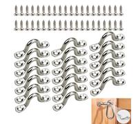 20 Pièces Boucles de Pont pour Kayaks, Plaques Forme à Bosse Boucle, Plaque Oeillet Acier Inoxydable 304, avec 40 vis, pour Bateau Bimini Kayak Canoë Voile d'Ombrage Voiture（4mm）