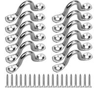 20 Pièces Boucles de Pont pour Kayaks Pontet INOX Oeil Plaques Forme à Bosse Boucle Fixe Platine à œil Plate Pontet（5mm）