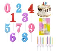 20 Pièces Bougies Anniversaire, Bougies-Chiffres D’anniversaire 0 à 9