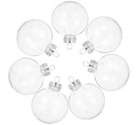 20 Pièces Boules de Noël Suspendues 8x8x8cm PET Transparentes à Remplir | Forme Ronde Simple, Réutilisables, pour Sapins, Couloirs, Fêtes et Accessoires Photo, Création Artisanale