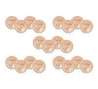 20 Pièces Boutons Métalliques Chouette Ronds Décoratifs | Alliage Poli, Style Rétro, à Trous, Teinte Or, pour Pulls, Ceintures, Projets et Costumes