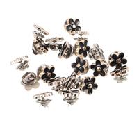 20 Pièces Boutons-pression Métalliques Fleur Noire sans Couture | Alliage Élégant, Fixation Simple et Portable, Protection Anti-ouverture, pour Châles et Tenues Diverses