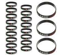 20 Pièces Bracelet Drapeau de Palestine en Silicone Noir