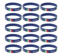 20 Pièces Bracelet Drapeau du Pays en Silicone | Imperméable, Résistant à Sueur, Collection Festive, pour Fêtes Nationales et Soirées Football