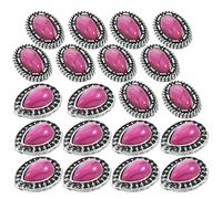 20 Pièces Breloque D'ongles Rétro en Résine Alliage Ovale Rose | Style Vintage Élégant, Léger 10g, pour Ongles Gel ou Acryliques, Salon et Fêtes