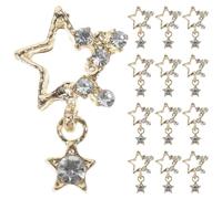 20 Pièces Breloques Étoiles en Acrylique, Bijoux de Luxe Or | Alliage de Zinc et Cristaux, Finition Mode et Soignée, pour Gel, Manucure Pro ou Maison