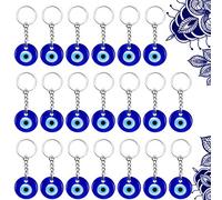 20 Pièces Breloques Pendentifs Porte-clés de Mauvais il Turc Bleu Porte-clés en Verre Artisanal avec Ornement de Porte-Clés Suspendu Accessoires de Bijoux Amulette pour Bonheur