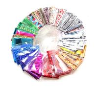 20 Pièces Bricolage Feuille Nail Art Autocollant Transparent Feuille D'ongle Argent Or Fleurs Dentelle Conception Transfert Feuilles Mélanger Conceptions Décalcomanie Ongles