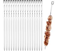20 Pièces Brochettes pour Barbecue, 30 cm Pic a Brochette, Pique a Brochette, Brochettes à Viande en Acier Inoxydable, BBQ Brochettes, Brochette Réutilisables, pour Barbecue, Viande, Légumes