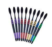 20 Pièces Brosse à Dents Souple en Fibre de Charbon de Bambou