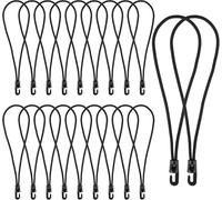 20 Pieces Bungee Cord,Bungee Cord With Hooks,For Banners,Tarpaulins,Camping,Tents(Black,26cm)