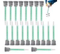 20 Pièces Buses Mélangeuses, 1:1 Tube de Mélange Statique Vert, Buses de Mélange Époxy Tubes, Buses de Mélange Carrées de Pistolet à Colle AB, pour Colle bi ComposantMélange Colle