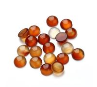 20 Pièces Cabochon Rond 0, 4cm en Cornaline pour Bijoux | Base Plate Demi-sphère, Usage Déco sur Bague, pour Création DIY et Travaux D’artisanat