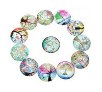 20 Pièces Cabochons Ronds en Verre DIY Créatifs pour Bijoux