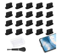 20 Pièces Cache Anti Poussière USB C,Bouchon Anti Poussière Type C | avec Brosse de Nettoyage et Boîte de Rangement,pour iPhone 17 Samsung Galaxy Google Pixel Xiaomi Smartphone Tablette