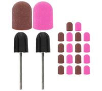 20 Pièces Capuchons Abrasifs en Plastique pour Ongles 180 | Rose et Café, Tambours de Ponçage, Retrait D’acrylique, Usage Débutant, Pieds et Callosités