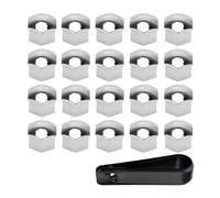 20 Pièces Capuchons d'écrou de Roue pour Jeep Freeman 2008-2009, Ache-écrou de Roue pour Automobile avec Outil Demontage,B Silver-21MM
