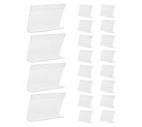 20 Pièces Carte D'affichage des Prix en Acrylique Transparent | Format 4,72x3,14 Pouces, Structure Inclinée Stable, Changement Facile du Contenu, pour Magasin